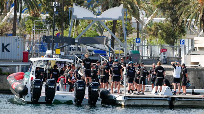 Emirates Team New Zealand - AC75 - Day 43 - Barcelona - October 4, 2023 photo copyright Ugo Fonolla / America's Cup taken at Real Club Nautico de Barcelona and featuring the AC75 class