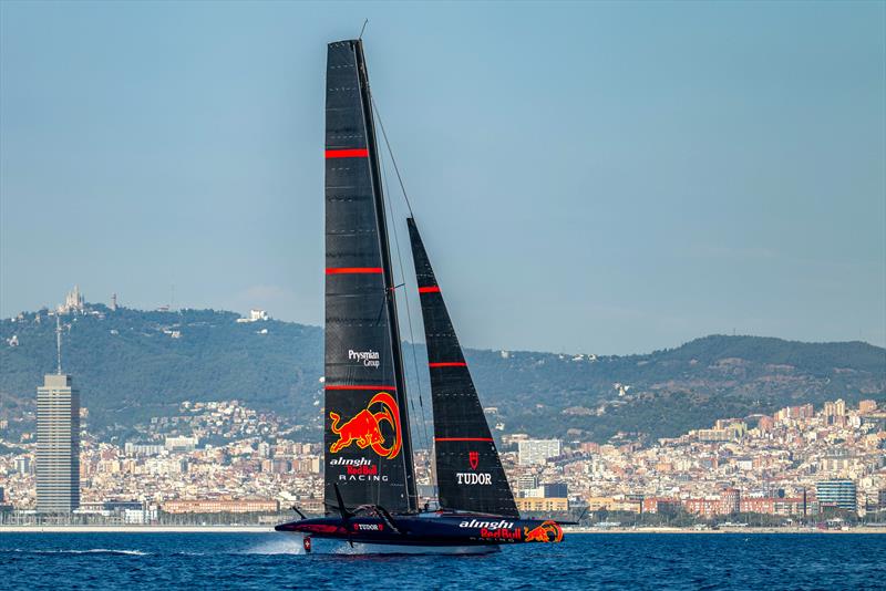 Alinghi Red Bull Racing - AC75 - Day 88 - Barcelona - October 4, 2023 photo copyright Paul Todd/America's Cup taken at Real Club Nautico de Barcelona and featuring the AC75 class