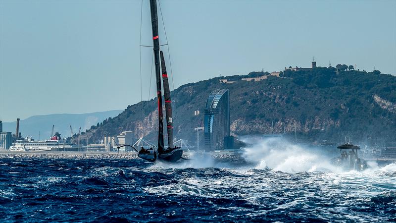 Alinghi Red Bull Racing - AC75 - Day 88 - Barcelona - October 4, 2023 photo copyright Paul Todd/America's Cup taken at Real Club Nautico de Barcelona and featuring the AC75 class