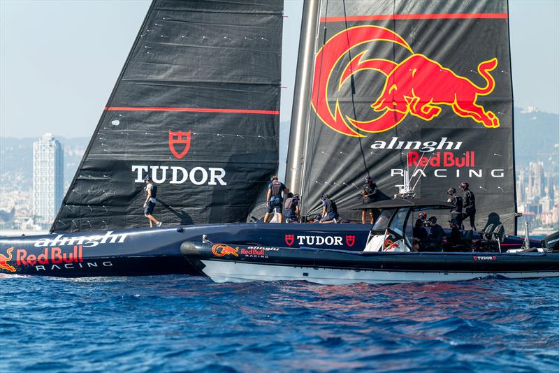 Alinghi Red Bull Racing - AC75 - Day 90 - Barcelona - October 9, 2023 photo copyright Paul Todd/America's Cup taken at Real Club Nautico de Barcelona and featuring the AC75 class