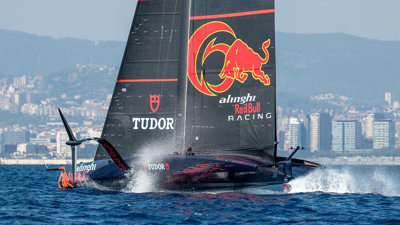 Alinghi Red Bull Racing - AC75 - Day 90 - Barcelona - October 9, 2023 photo copyright Paul Todd/America's Cup taken at Real Club Nautico de Barcelona and featuring the AC75 class