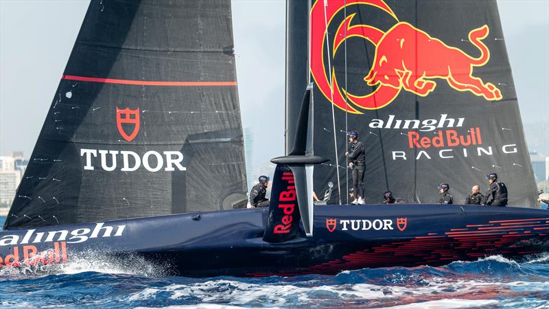 Alinghi Red Bull Racing - AC75 - Day 90 - Barcelona - October 9, 2023 photo copyright Paul Todd/America's Cup taken at Real Club Nautico de Barcelona and featuring the AC75 class