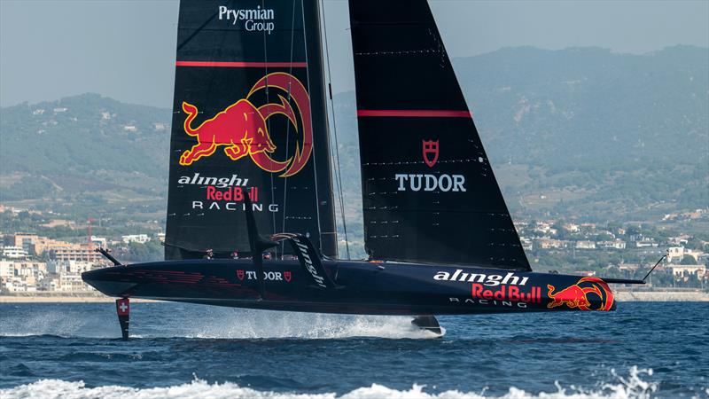 Alinghi Red Bull Racing - AC75 - Day 90 - Barcelona - October 9, 2023 photo copyright Paul Todd/America's Cup taken at Real Club Nautico de Barcelona and featuring the AC75 class