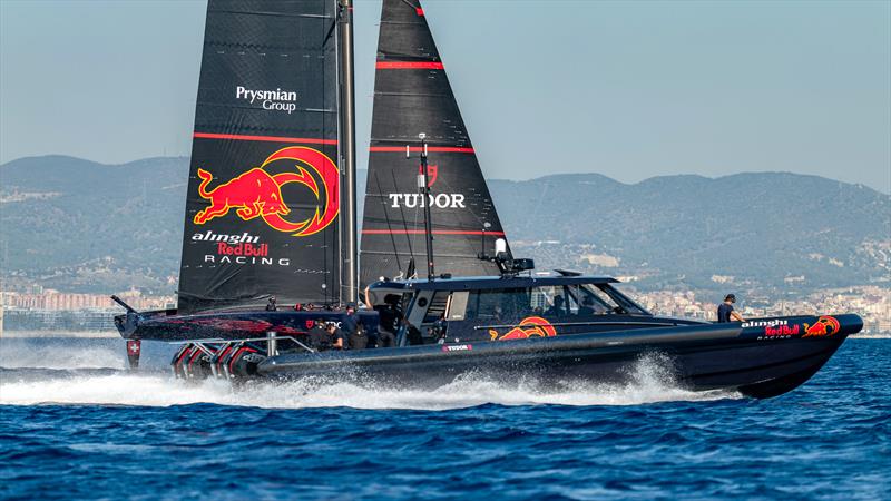 Alinghi Red Bull Racing - AC75 - Day 91 - Barcelona - October 10, 2023 photo copyright Paul Todd/America's Cup taken at Real Club Nautico de Barcelona and featuring the AC75 class