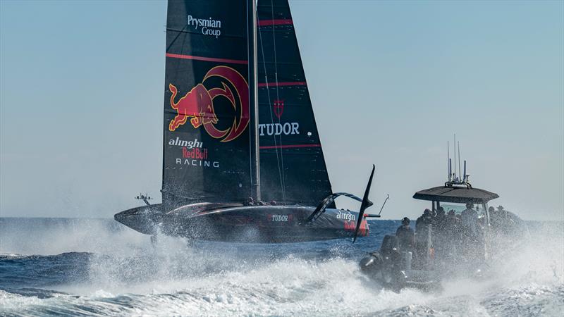 Alinghi Red Bull Racing - AC75 - Day 91 - Barcelona - October 10, 2023 photo copyright Paul Todd/America's Cup taken at Real Club Nautico de Barcelona and featuring the AC75 class