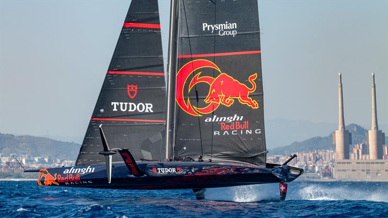 Alinghi Red Bull Racing - AC75 - Day 91 - Barcelona - October 10, 2023 photo copyright Paul Todd/America's Cup taken at Real Club Nautico de Barcelona and featuring the AC75 class