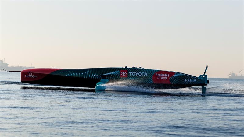 Emirates Team New Zealand - Tow test - AC75 - Day 46 - Barcelona - October 10, 2023 - photo © Ugo Fonolla / America's Cup