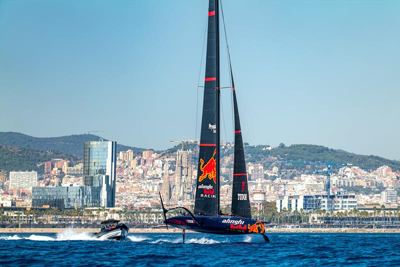 Alinghi Red Bull Racing - AC75 - Day 92 - Barcelona - October 11, 2023 photo copyright Paul Todd/America's Cup taken at Real Club Nautico de Barcelona and featuring the AC75 class