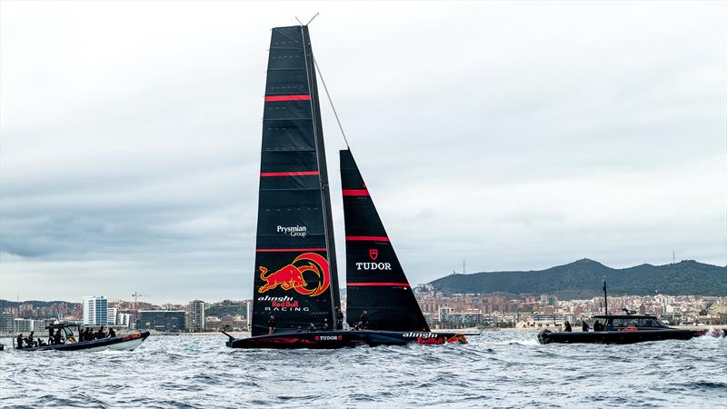 Alinghi Red Bull Racing - AC75 - Day 94 - Barcelona - October 16, 2023 photo copyright Paul Todd/America's Cup taken at Real Club Nautico de Barcelona and featuring the AC75 class