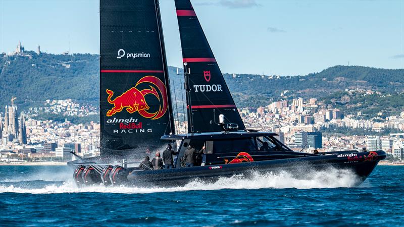 Alinghi Red Bull Racing - AC75 - Day 97 - Barcelona - October 21, 2023 photo copyright Paul Todd/America's Cup taken at Real Club Nautico de Barcelona and featuring the AC75 class