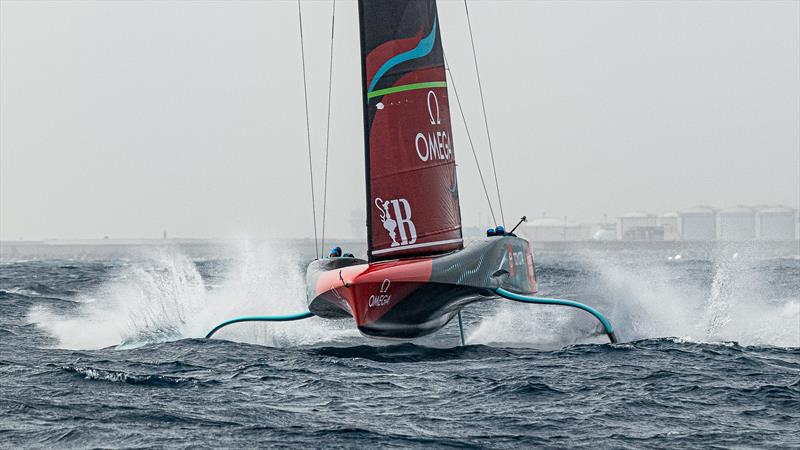 Emirates Team New Zealand - AC75 - Day 53 - Barcelona - October 23, 2023 photo copyright Ugo Fonolla / America's Cup taken at Real Club Nautico de Barcelona and featuring the AC75 class