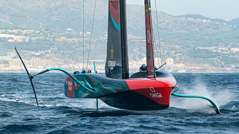 Emirates Team New Zealand - AC75 - Day 53 - Barcelona - October 23, 2023 photo copyright Ugo Fonolla / America's Cup taken at Real Club Nautico de Barcelona and featuring the AC75 class