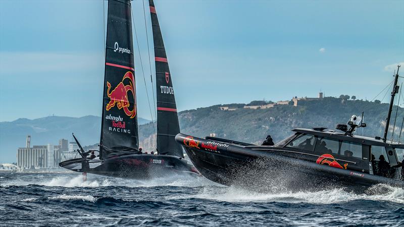 Alinghi Red Bull Racing - AC75 - Day 99 - Barcelona - October 26, 2023 photo copyright Paul Todd/America's Cup taken at Real Club Nautico de Barcelona and featuring the AC75 class