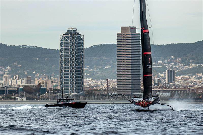 Alinghi Red Bull Racing - AC75 - Day 99 - Barcelona - October 26, 2023 photo copyright Paul Todd/America's Cup taken at Real Club Nautico de Barcelona and featuring the AC75 class