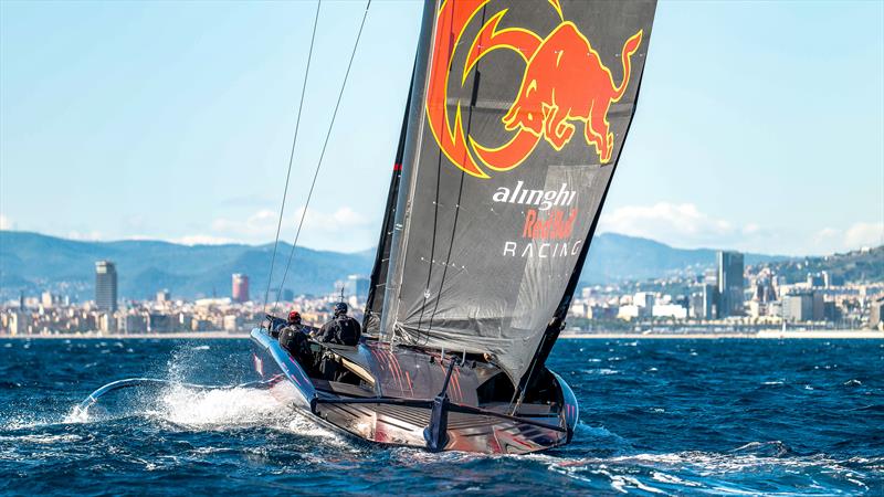 Alinghi Red Bull Racing - AC75 - Day 100 - Barcelona - October 27, 2023 photo copyright Paul Todd/America's Cup taken at Real Club Nautico de Barcelona and featuring the AC75 class