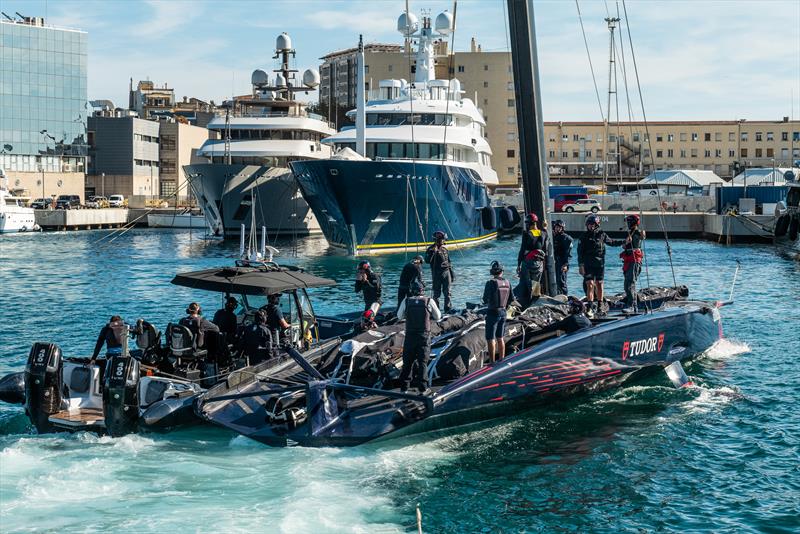 Alinghi Red Bull Racing - AC75 - Day 101 - Barcelona - November 13, 2022 photo copyright Alex Carabi / America's Cup taken at Real Club Nautico de Barcelona and featuring the AC75 class