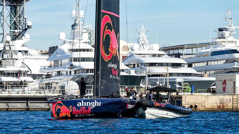 Alinghi Red Bull Racing - AC75 - Day 101 - Barcelona - November 13, 2022 photo copyright Alex Carabi / America's Cup taken at Real Club Nautico de Barcelona and featuring the AC75 class