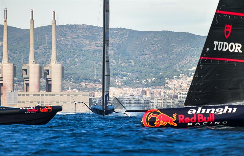 Alinghi Red Bull Racing - AC75 - Day 104 - Barcelona - December 7, 2023 photo copyright Alex Carabi / America's Cup taken at Real Club Nautico de Barcelona and featuring the AC75 class