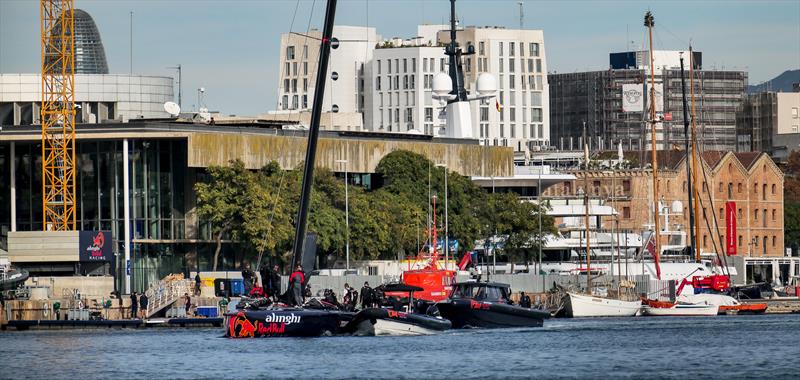 Alinghi Red Bull Racing - AC75 - Day 105 - Barcelona - December 11, 2023 photo copyright Alex Carabi / America's Cup taken at Real Club Nautico de Barcelona and featuring the AC75 class