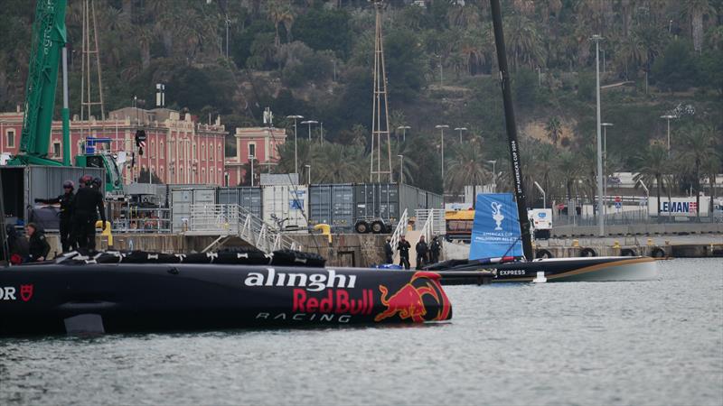 Alinghi Red Bull Racing - AC75 - Day 109 - Barcelona - January 10, 2024 photo copyright Alex Carabi / America's Cup taken at Real Club Nautico de Barcelona and featuring the AC75 class