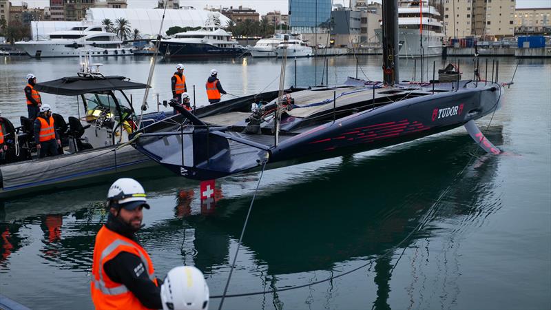 Alinghi Red Bull Racing - AC75 - Day 109 - Barcelona - January 10, 2024 photo copyright Alex Carabi / America's Cup taken at Real Club Nautico de Barcelona and featuring the AC75 class