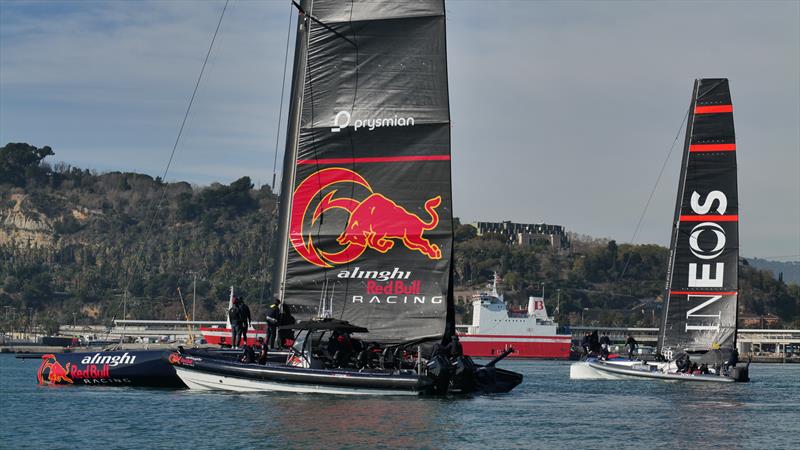 Alinghi Red Bull Racing - AC75 - Day 115 - Barcelona - February 1, 2024 photo copyright Alex Carabi / America's Cup taken at Société Nautique de Genève and featuring the AC75 class