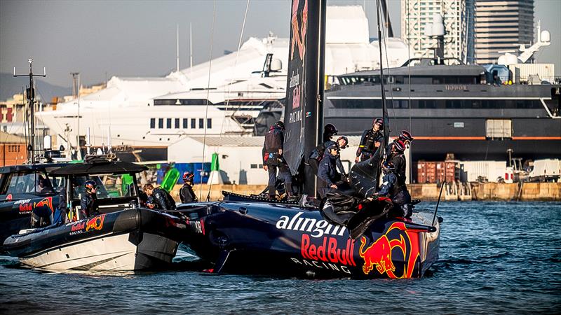 Alinghi Red Bull Racing - AC75 - Day 117 - Barcelona - February 7, 2024 photo copyright Alex Carabi / America's Cup taken at Société Nautique de Genève and featuring the AC75 class