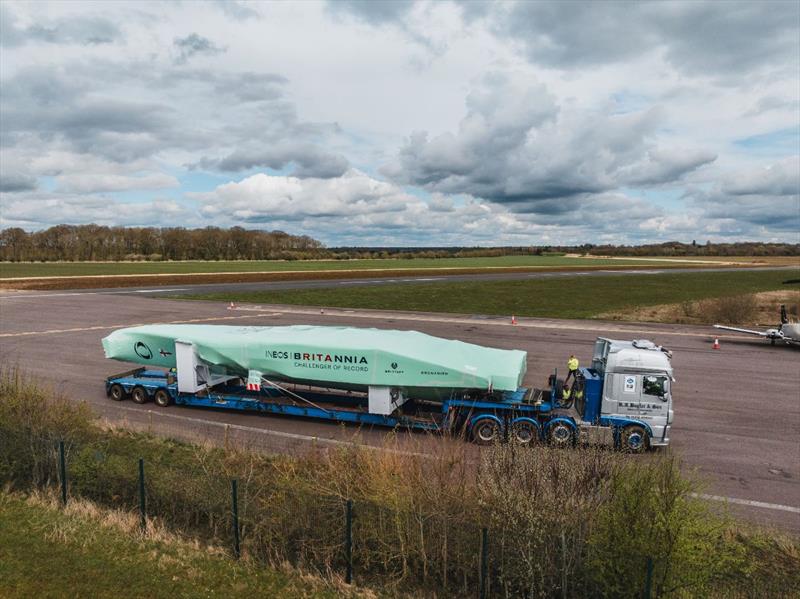 INEOS Britannia's AC75 completes 1,000 mile journey from Northamptonshire to Barcelona - photo © INEOS Britannia