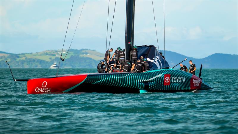 Emirates Team New Zealand- AC75 - Day 1 - April 12, 2024 - Auckland photo copyright Sam Thom/America's Cup taken at Royal New Zealand Yacht Squadron and featuring the AC75 class