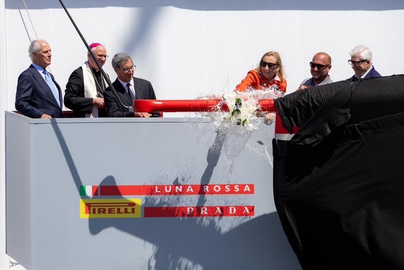 Luna Rossa Prada Pirelli reveal their AC75 in Cagliari, Sardinia - April 13, 2024 photo copyright Andrea Pisapia taken at Circolo della Vela Sicilia and featuring the AC75 class