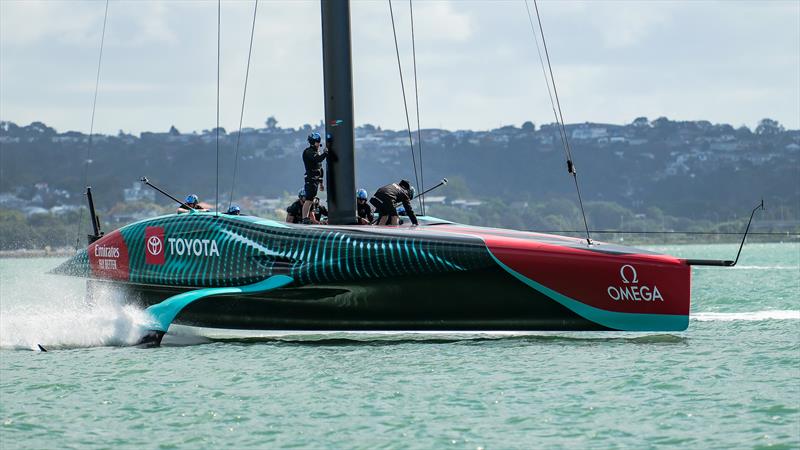 Emirates Team New Zealand- AC75 - Day 2 - April 14, 2024 - Auckland photo copyright Sam Thom/America's Cup taken at Royal New Zealand Yacht Squadron and featuring the AC75 class