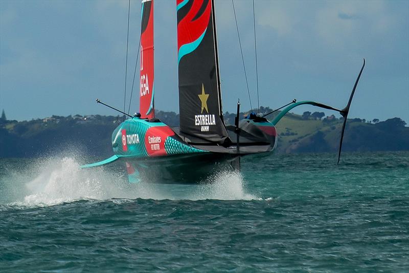 Emirates Team New Zealand- AC75 - Day 3 - April 15, 2024 - Auckland photo copyright Sam Thom/America's Cup taken at Royal New Zealand Yacht Squadron and featuring the AC75 class