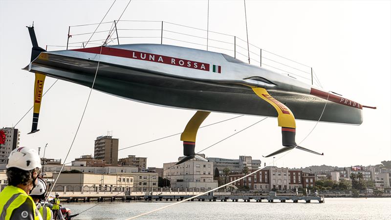 Luna Rossa Prada Pirelli - AC75 - Day 1 - April 16, 2024 - Cagliari photo copyright AC37 Joint Recon Team taken at Circolo della Vela Sicilia and featuring the AC75 class