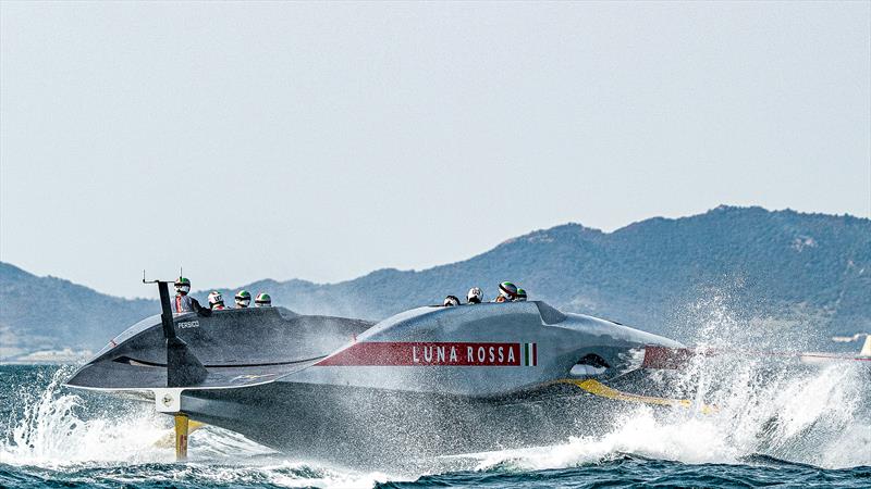 Luna Rossa Prada Pirelli - AC75 - Day 1 - April 16, 2024 - Cagliari photo copyright AC37 Joint Recon Team taken at Circolo della Vela Sicilia and featuring the AC75 class