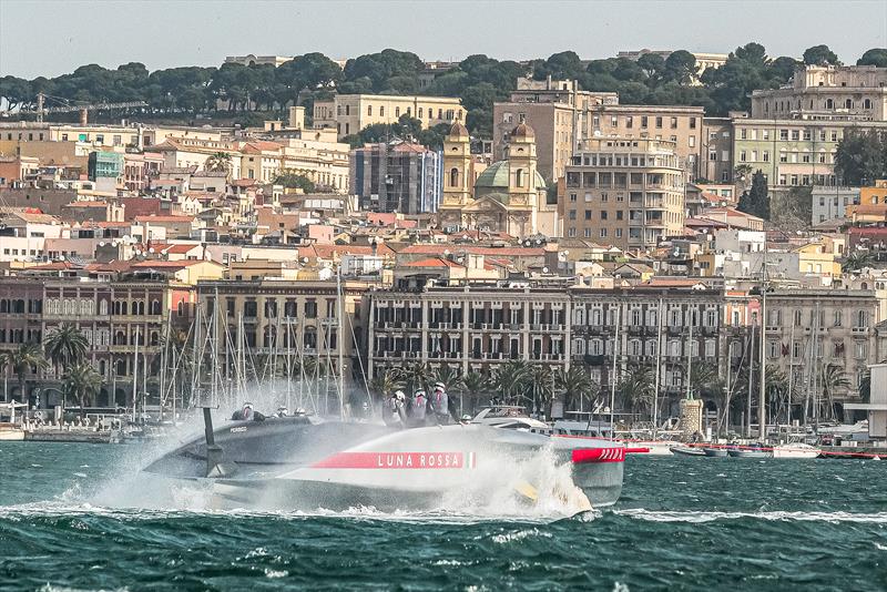 Luna Rossa Prada Pirelli - AC75 - Day 1 - April 16, 2024 - Cagliari photo copyright AC37 Joint Recon Team taken at Circolo della Vela Sicilia and featuring the AC75 class