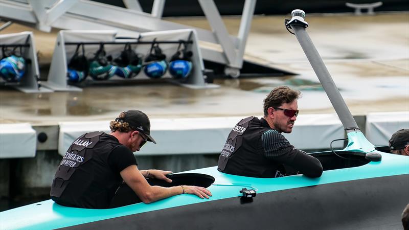 Cyclors in position - Emirates Team New Zealand- AC75 - Day 4 - April 16, 2024 - Auckland photo copyright Sam Thom/America's Cup taken at Royal New Zealand Yacht Squadron and featuring the AC75 class