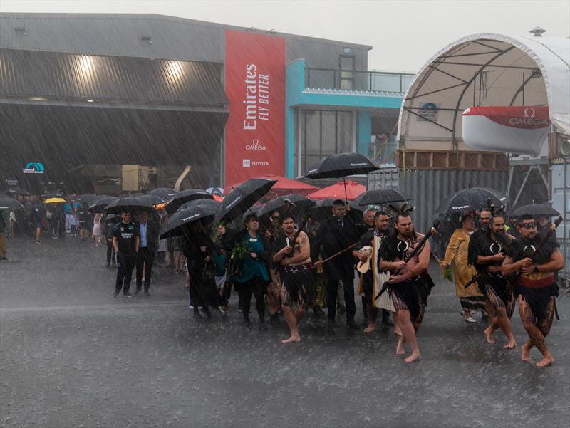 Emirates Team New Zealand Naming Ceremony for their third AC75 Taihoro -  ETNZ base - Auckland - April 18. 2024 - photo © James Somerset/Emirates Team NZ