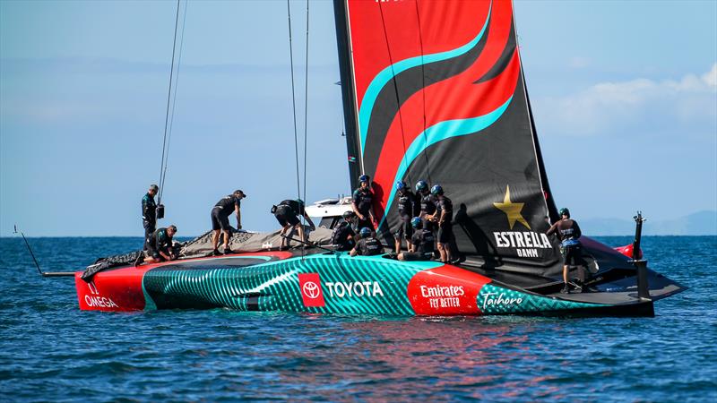 Emirates Team New Zealand- AC75 - Day 8 - April 23, 2024 - Auckland photo copyright Sam Thom/America's Cup taken at Royal New Zealand Yacht Squadron and featuring the AC75 class