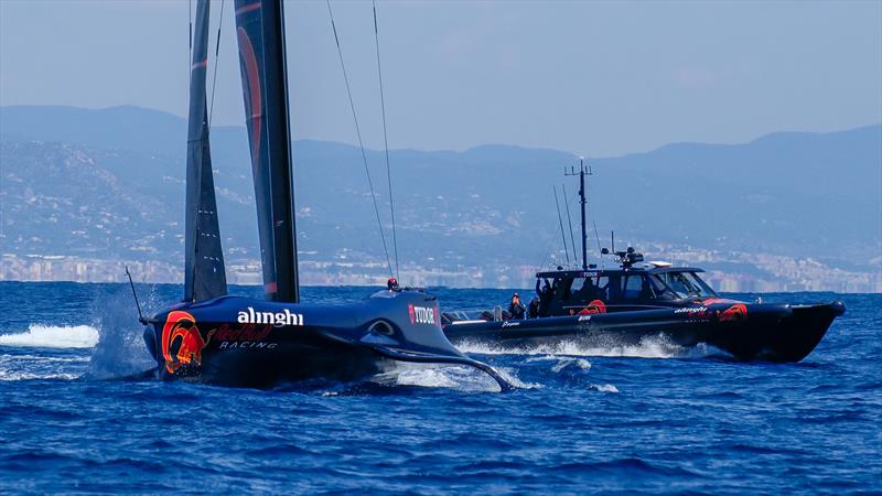 Interesting aero-profile - Alinghi Red Bull Racing- AC75 - Day 6 - April 24, 2024 - Barcelona photo copyright Ugo Fonolla / America's Cup taken at Société Nautique de Genève and featuring the AC75 class