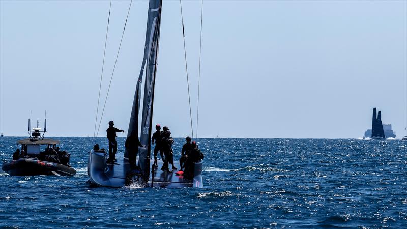 Alinghi Red Bull Racing and American Magic - AC75 - Day 6 - April 24, 2024 - Barcelona photo copyright Ugo Fonolla / America's Cup taken at Société Nautique de Genève and featuring the AC75 class