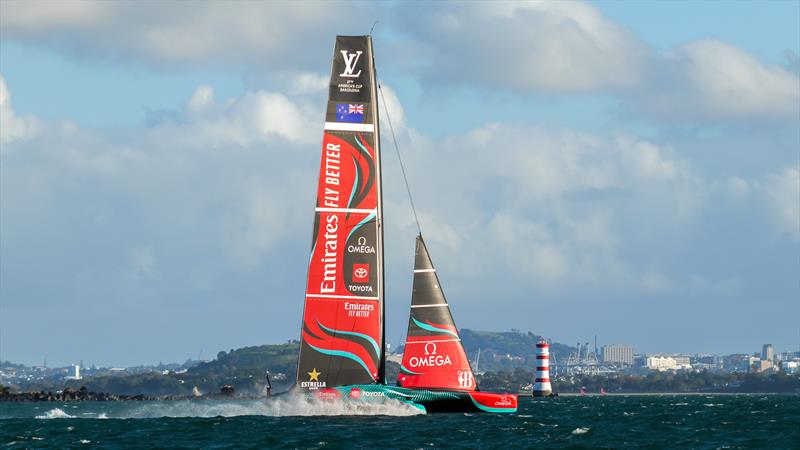 Emirates Team New Zealand- AC75 - Day 10 - April 26, 2024 - Auckland photo copyright Sam Thom / America's Cup taken at Royal New Zealand Yacht Squadron and featuring the AC75 class