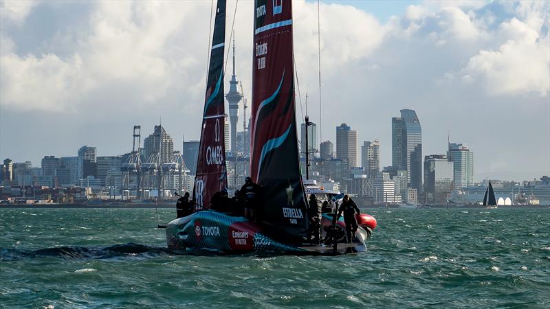 Emirates Team New Zealand- AC75 - Day 10 - April 26, 2024 - Auckland photo copyright Sam Thom / America's Cup taken at Royal New Zealand Yacht Squadron and featuring the AC75 class