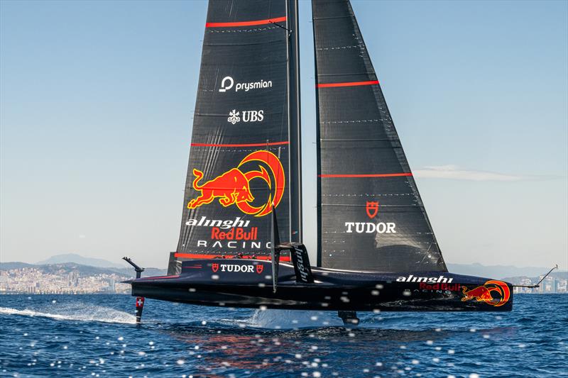 Alinghi Red Bull Racing welcomes Swiss ski star Marco Odermatt on board BoatOne as first guest