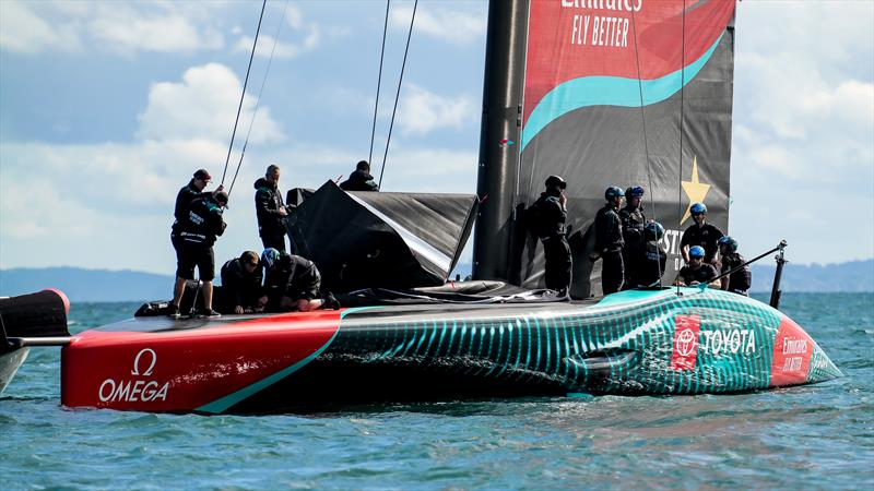 Emirates Team New Zealand- AC75 - Day 12 - April 29, 2024 - Auckland photo copyright Sam Thom / America's Cup taken at Royal New Zealand Yacht Squadron and featuring the AC75 class