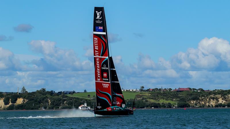 Emirates Team New Zealand - AC75 - Day 14 - April 30, 2024 - Auckland photo copyright Sam Thom / America's Cup taken at Royal New Zealand Yacht Squadron and featuring the AC75 class