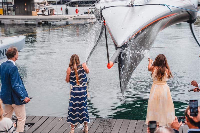 Sir Jim Ratcliffe, Julia Ratcliffe and Romane Polli, daughters christen Britannia-  Britannia christening Ceremony - Barcelona - May 18, 2024 - photo © Cameron Gregory