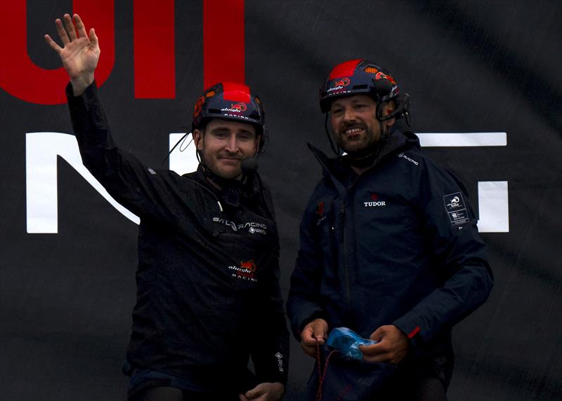 Alinghi Red Bull Racing celebrate their first point on the board on Louis Vuitton Cup Round Robin Day 5 - photo © David Maynard / www.alleycatphotographer.com