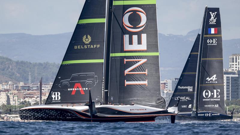 Orient Express Racing Team vs. INEOS Britannia on Louis Vuitton Cup Round Robin Day 9 - 9th September 2024 - photo © David Maynard / www.alleycatphotographer.com