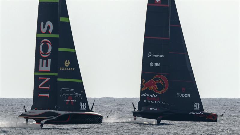 Alinghi Red Bull Racing vs. INEOS Britannia on Louis Vuitton Cup Semi-Finals Day 3 - 16th September 2024 - photo © David Maynard / www.alleycatphotographer.com