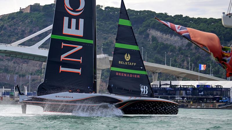 INEOS Britannia sails home instead of getting a tow - Finals Louis Vuitton Cup - Day 5 - October 1, 2024 - photo © David Maynard / www.alleycatphotographer.com